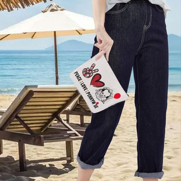 Peace, Love, Pennywise Themed Pencil/make Up, Accessory, Wallet,bag, graphic NEW - Picture 4 of 5